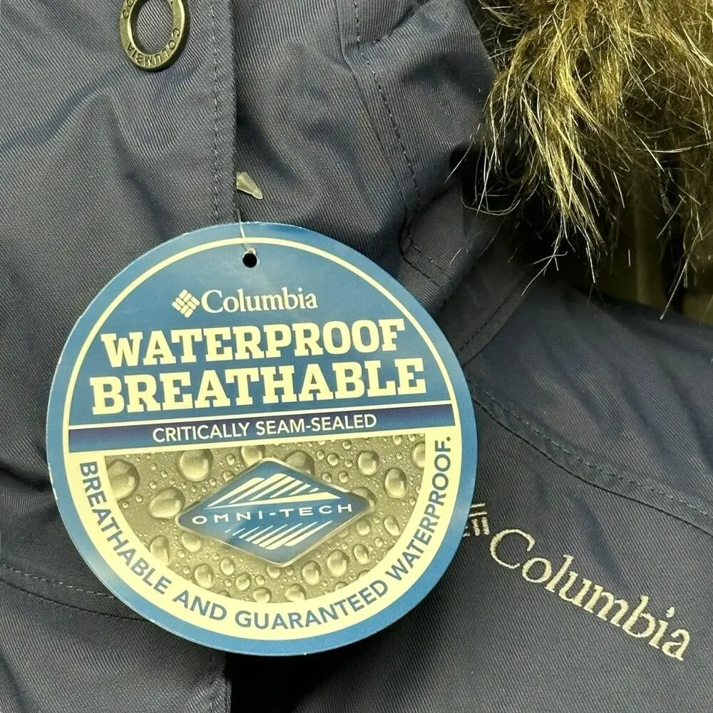 Columbia Women’s Winter Coat Waterproof Jacket - Blue, Size: XS, Faux Fur Hood - Picture 7 of 8